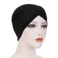 thumbnail image 1 of Visland Women Turban Cross Caps Vintage Beanie Headscarf Elastic Headwrap Hat, 1 of 1