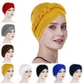 thumbnail image 1 of Visland Women Turban Hat, Fashion Casual Solid Color Braid Design Soft Cozy Milk Silk Muslim Hijab Chemo Cap Hair Care Cap Head Wrap for Hair Beauty Daily Wear, 1 of 8