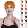 thumbnail image 1 of Visland Women Turban Hat, Fashion Casual Solid Color Elastic Stretchy Soft Cozy Milk Fiber Fabric Cap Headwrap for Sports Yoga Daily Wear, 1 of 8