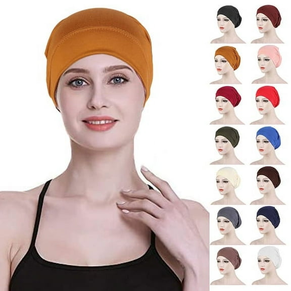 Visland Women Turban Hat, Fashion Casual Solid Color Elastic Stretchy Soft Cozy Milk Fiber Fabric Cap Headwrap for Sports Yoga Daily Wear