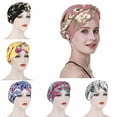 thumbnail image 1 of Visland Women Turban Hat, Fashion Elegant Floral Print Braid Design Soft Cozy Milk Silk Sleep Night Cap Hair Care Cap Chemo Bonnet Muslim Headwrap Headwear for Hair Beauty Daily Wear, 1 of 7