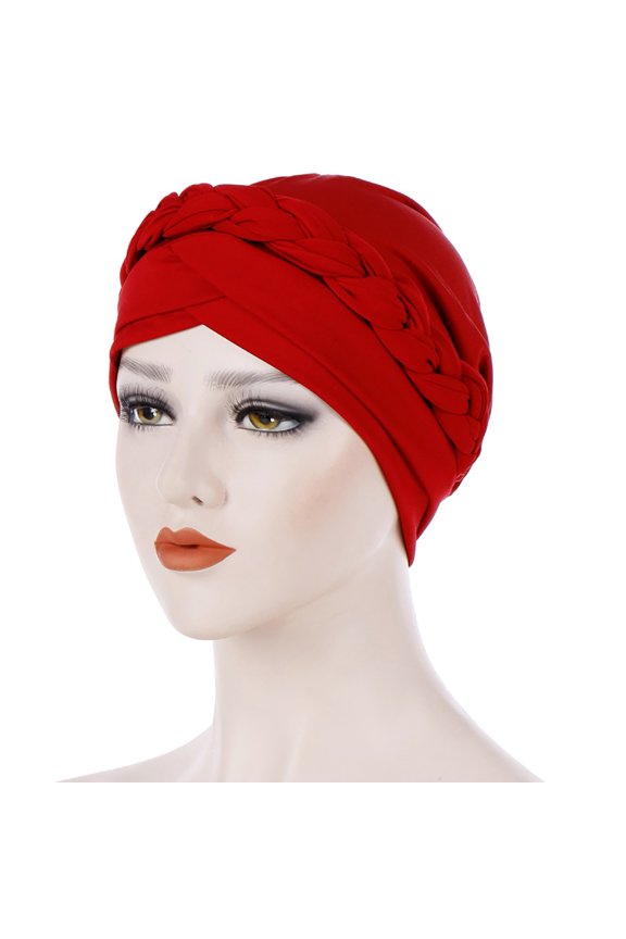 Women Turban Twisted Braid Chemical Cancer Headscarf Cap Hair Covered Wrap Hat