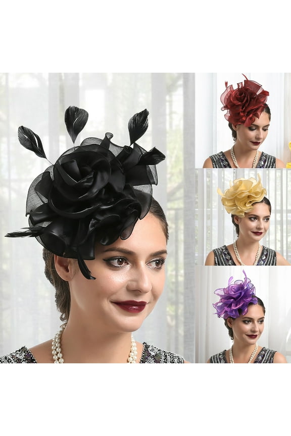 Women's Church British Bridal Tea Party Wedding Hat Summer Ruffles Cap