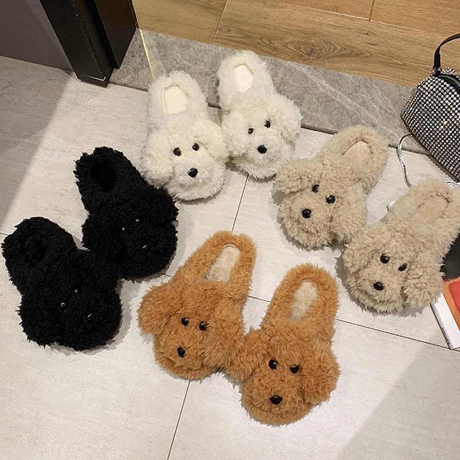 Visland Women's Cute Animal Slippers,Warm Soft Comfy Cozy Funny Dog
