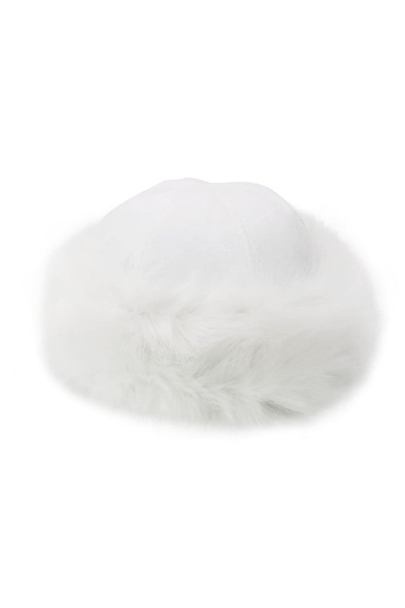 Womens Faux Fur Hat for Winter, Classy Russian Style Suede Fluffy Warm Cap
