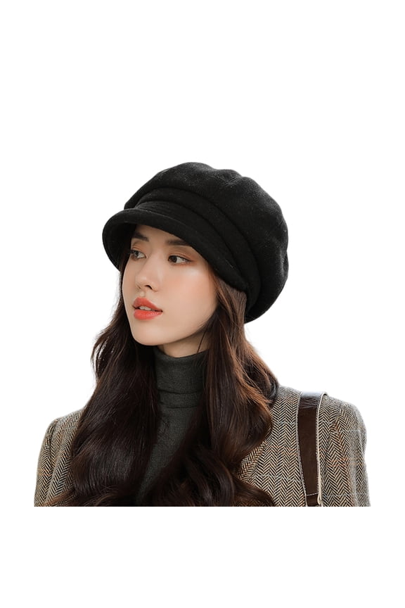 Womens Newsboy Hats Fall Wool Cabbie Beret Tweed Girls Paperboy Cap