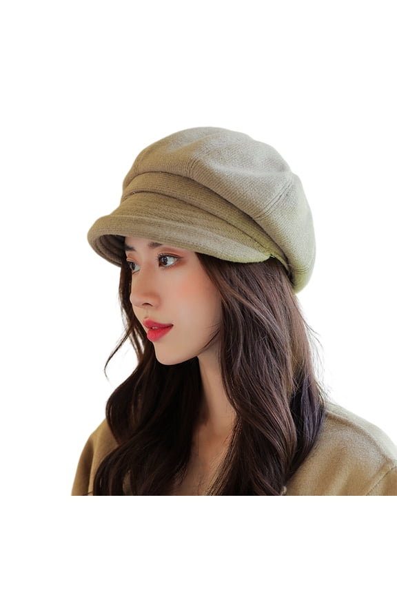 Womens Newsboy Hats Fall Wool Cabbie Beret Tweed Girls Paperboy Cap