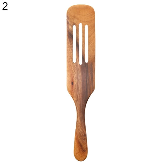 Visland Wooden Spatula Premium Natural Teak Wood Slotted Spatulas Spoons for Cookware Kitchen Cooking Heat Resistant For Stirring, Mixing, Serving,1PC