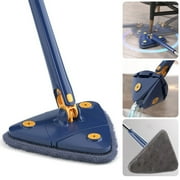 Vislone 360 Triangle Mop, Rotatable Extendable Cleaning Mop with 6 Reusable Mop Pads for Floor, Window, Wall Cleaning