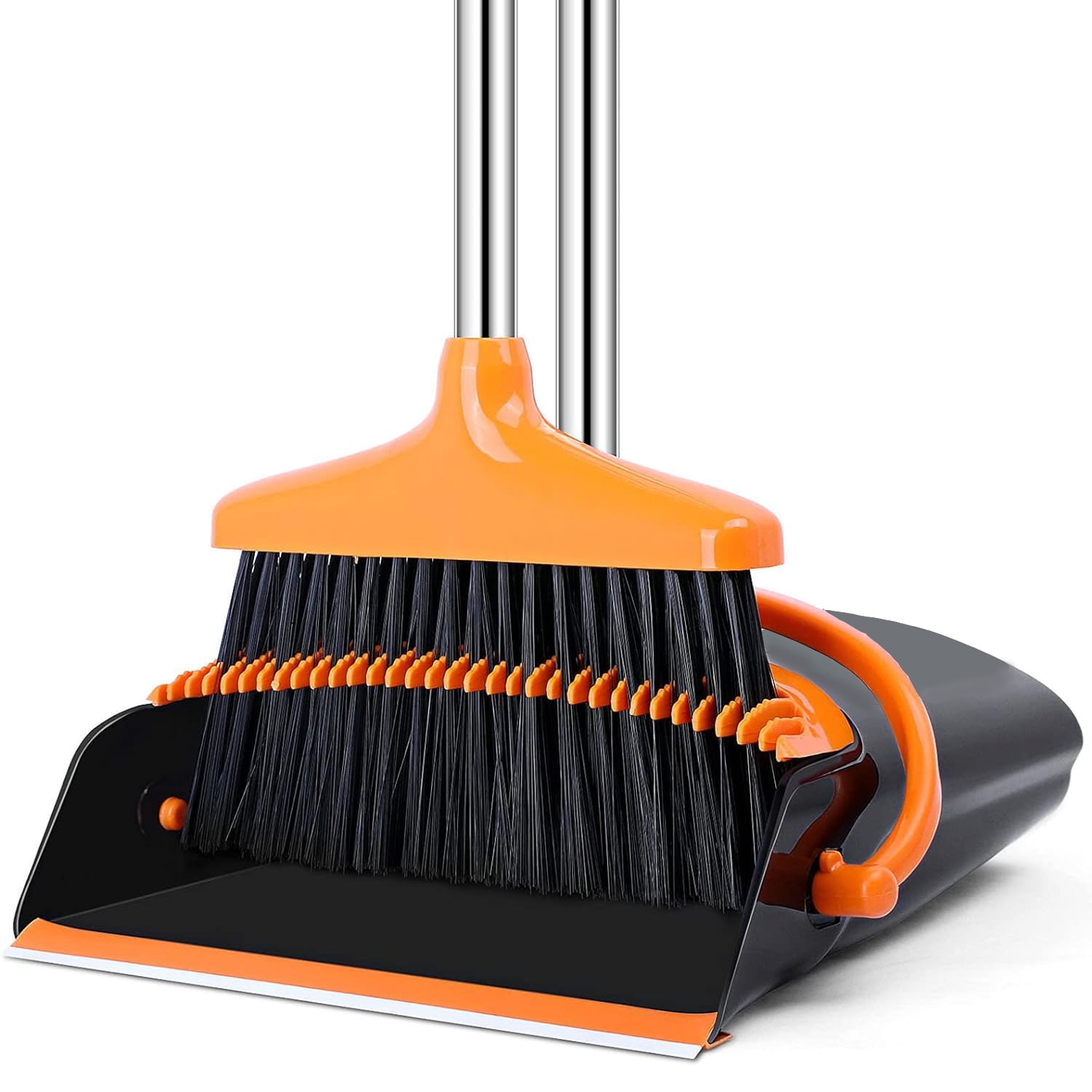 Vislone 55" Long Handle Broom and Dustpan Set, Upright Dust Broom with