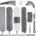 thumbnail image 1 of Vislone Home Dusters for Cleaning, 9-Piece Feather Duster Set with Extension Pole up to 100'', Gray, 1 of 7