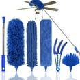 thumbnail image 1 of JFengqi Microfiber Feather Duster, 6pcs Washable Cobweb Dusters with 100” Extension Long Pole Cleaning Kit, Bendable Telescopic Duster for Ceiling Fan, Blinds, Furniture, Cars, 1 of 6