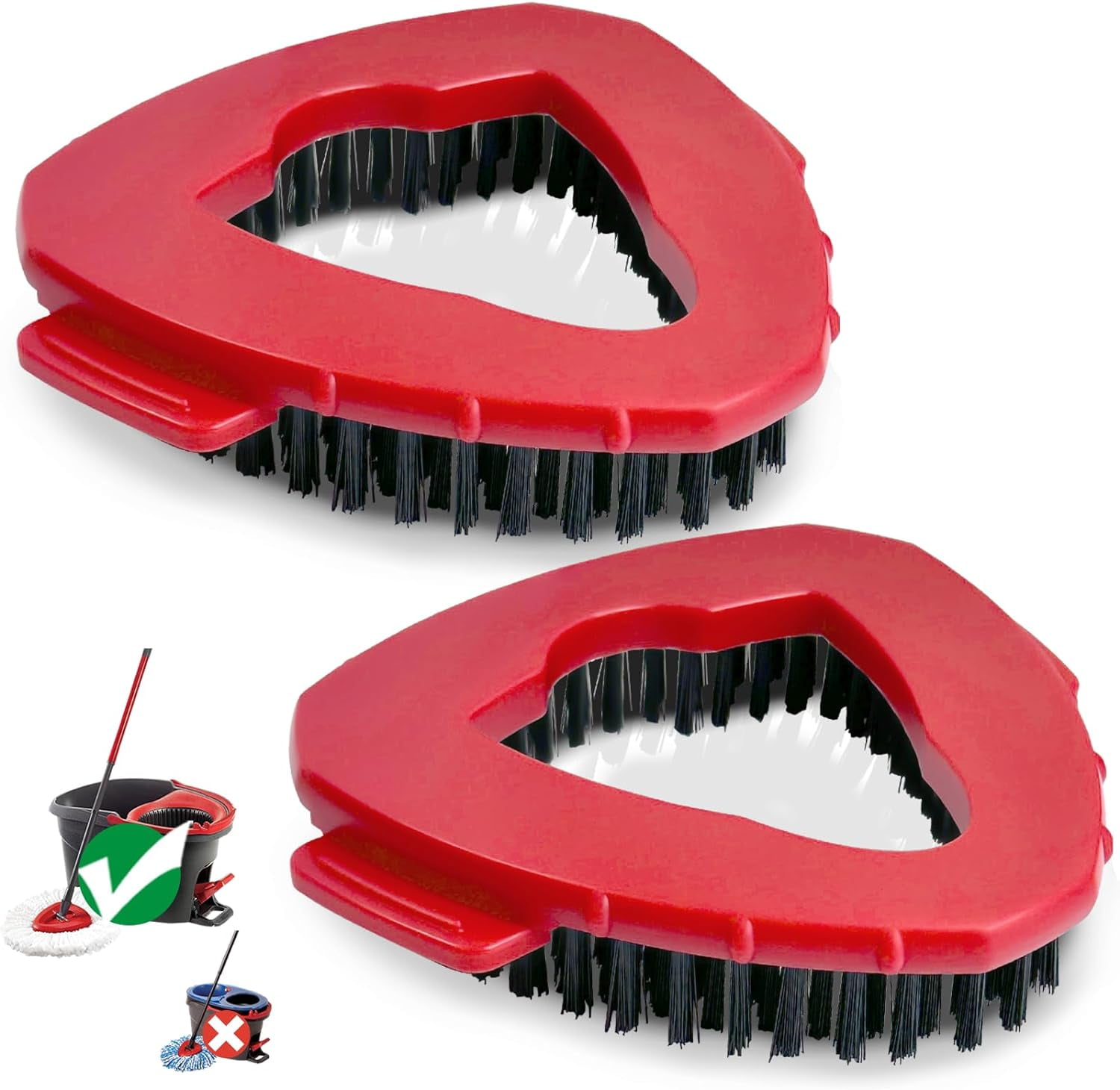 Vislone Scrub Brush Compatible for O-Cedar 1-Tank System, Bristle Cleaning Floor Brush, 2 Count.