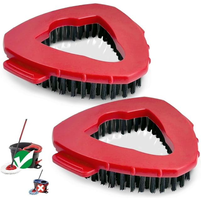 Vislone Scrub Brush Compatible with O Cedar Microfiber Spin Mop, Triangle Mop Replace Head, 2 Count