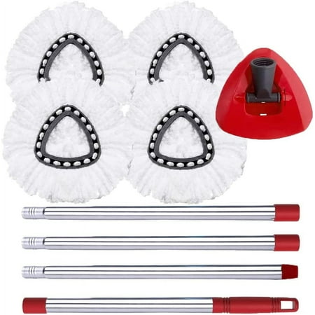 Vislone Spin Mop Head Replacement for O-Cedar Mop, 4 Microfiber Mop Refills Support 1 Tank System