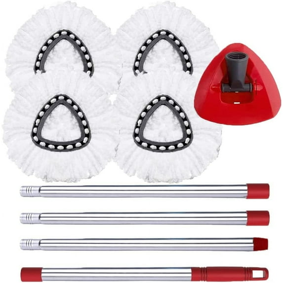 Vislone Spin Mop Head Replacement for O-Cedar Mop, 4 Microfiber Mop Refills Support 1 Tank System
