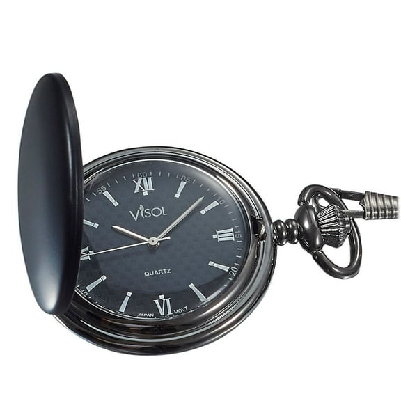 Visol Benson Black Matte Japanese Quartz Pocket Watch