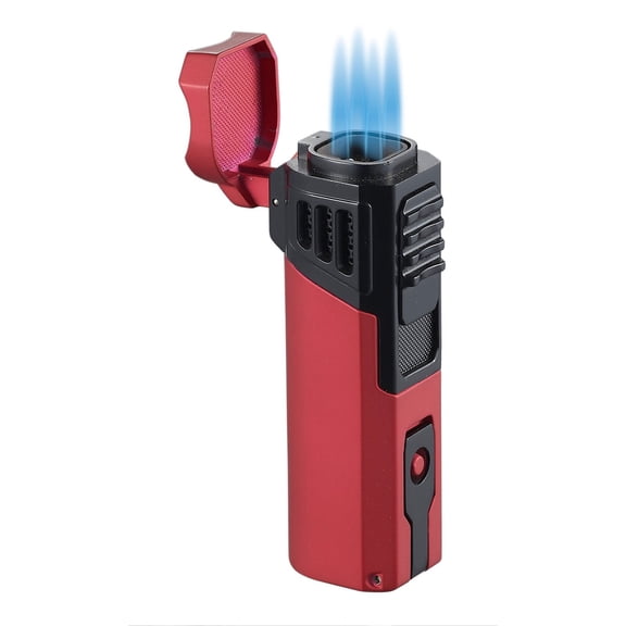 Visol Capitan Quad Flame Torch Lighter - Burgundy Red