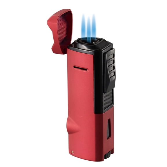 Visol Colonel Triple Flame Torch Lighter - Burgundy