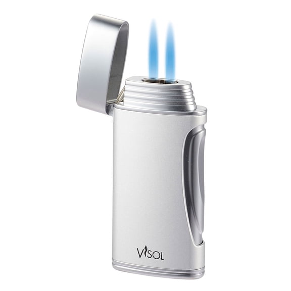 Visol DuoMatt Chrome Double Flame Cigar Lighter