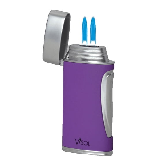 Visol DuoMatt Purple Double Flame Cigar Lighter