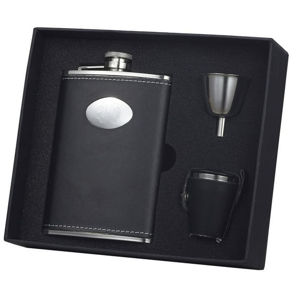 Visol Products Leather Deluxe Flask Gift Set