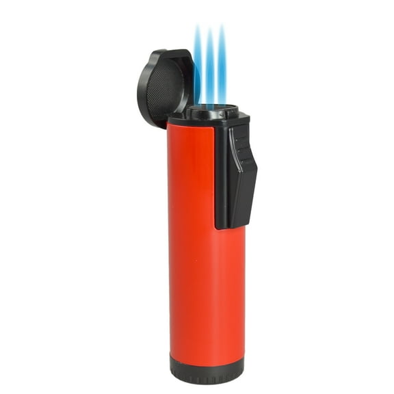 Visol Hades Red Lacquer Triple Torch Cigar Lighter