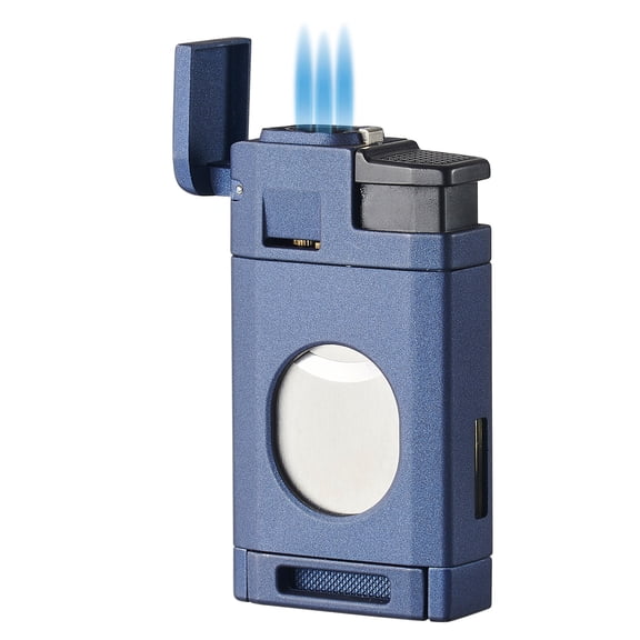 Visol LighCut Blue Triple Torch Flame Lighter and Cigar Cutter