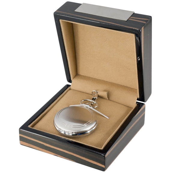 Visol Lux Brushed Stainless Steel Pocket Watch with Gift Box
