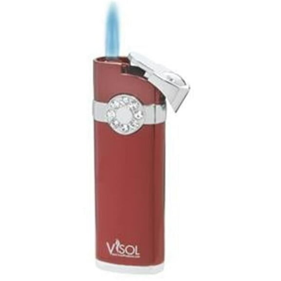 Visol Lydia Metallic Red Torch Flame Lighter