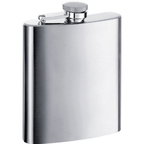 Visol "Marcello" Stainless Steel Liquor Flask, Satin Finish, 9-Ounce, Chrome