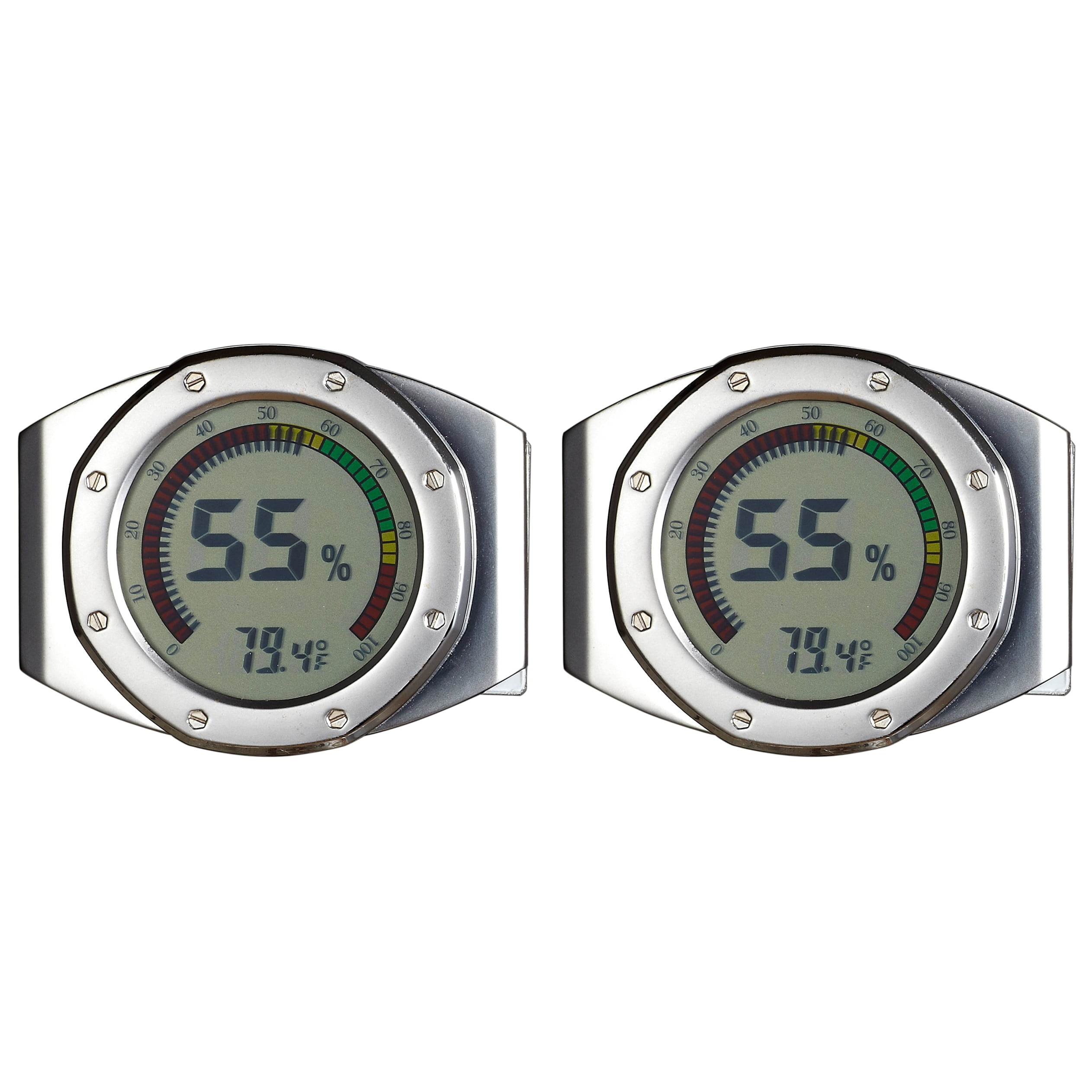 Visol Pack of Two (2)  UltraModern Circular Digital Hygrometers