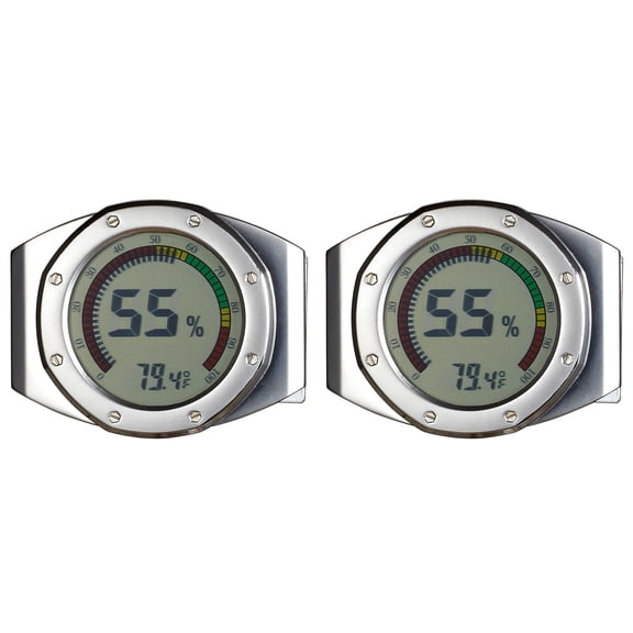 Visol Pack of Two (2)  UltraModern Circular Digital Hygrometers
