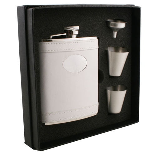 Visol Products Leather Stainless Steel Deluxe Flask Gift Set