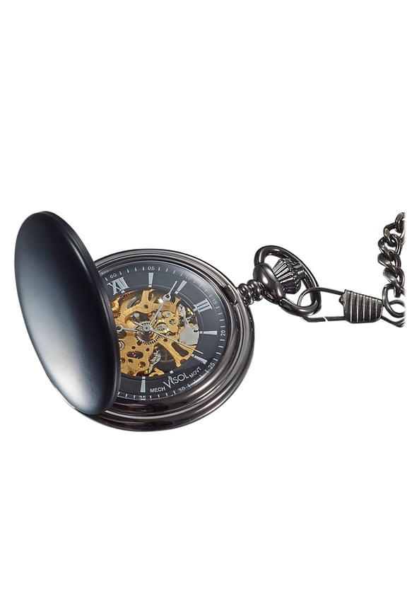 Visol Quincy Black Matte Mechanical Pocket Watch