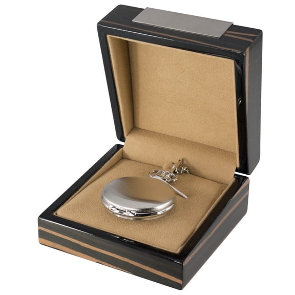 Visol Quinn Chrome Mechanical Pocket Watch with Gift Box