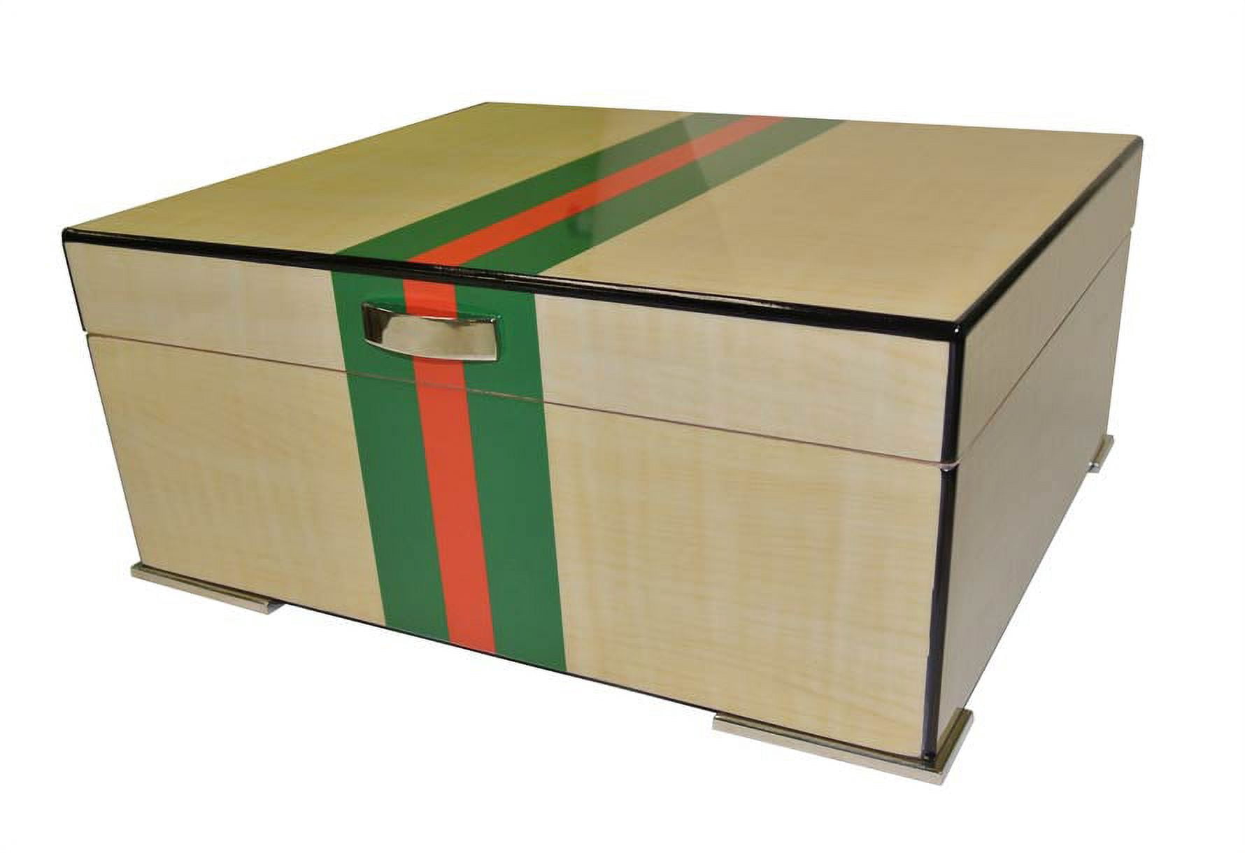 Visol Regio Contemporary Red and Green 50-Cigar Desktop Humidor