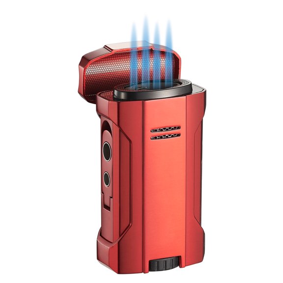 Visol Rhino 2.0 Red Quad Flame Torch Cigar Lighter