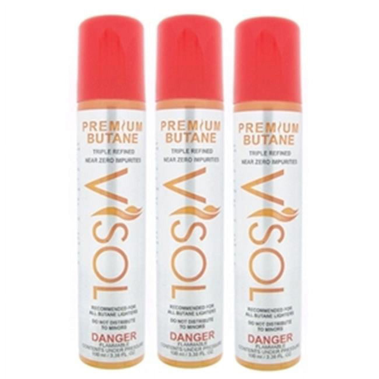 Visol Triple Refined Butane Lighter Refill Pack of