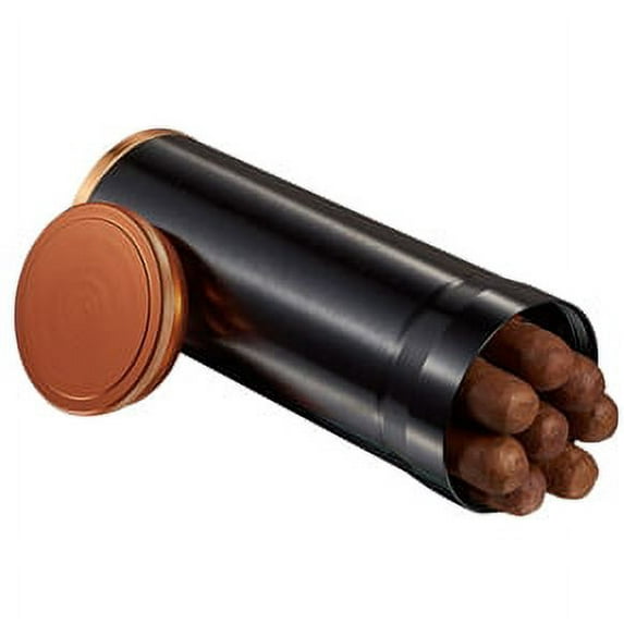 Visol VCASE461 Carlos 7 Cigar Desk & Travel Cigar Humidor - Black with Copper Rim