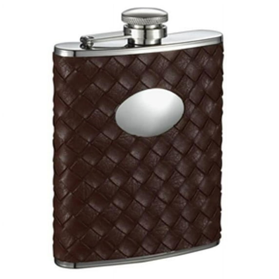 Visol VF1319 James Brown Weave Pattern 6oz Stainless Steel Hip Flask