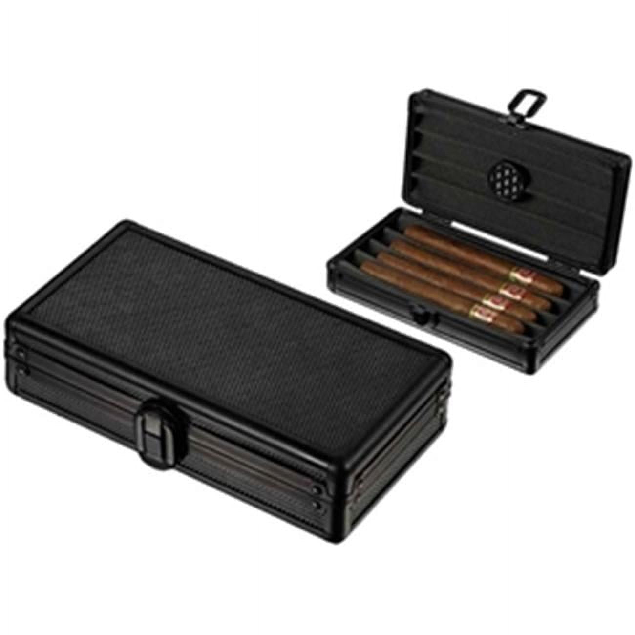 Visol Setke Black Matte Travel Cigar Case - Holds 4 Cigars – Lighters Direct
