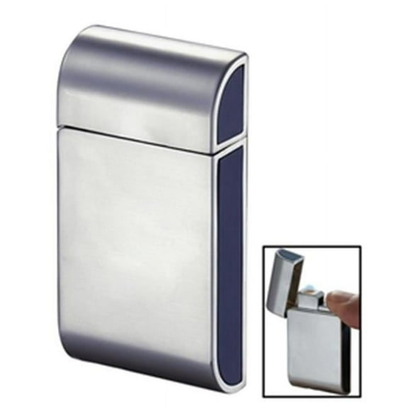 Visol VLR401001 Vert Satin Chrome and Blue Coil Wind-Resistant Jet Flame Lighter