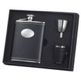 thumbnail image 1 of Visol VSET28 Eclipse Black Leather 6oz Flask Gift Set, 1 of 4