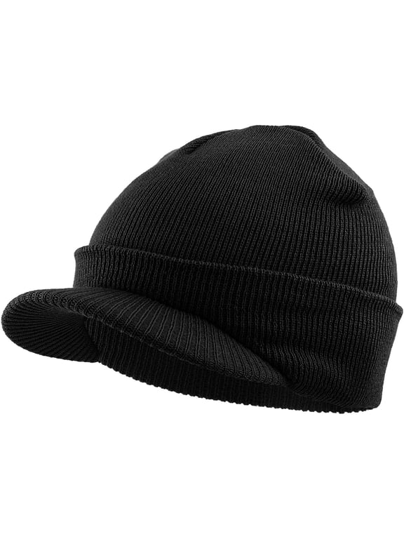 Visor Beanie Skully High Quality Made in USA Winter Hat