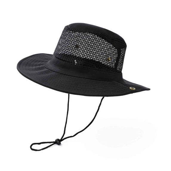 Visor Bucket-Hats for Men Women Wide-Brim Sun Protection Cap Unisex Casual Solid Color Breathable Hollow-Out Fishing Hiking Fisherman Hat