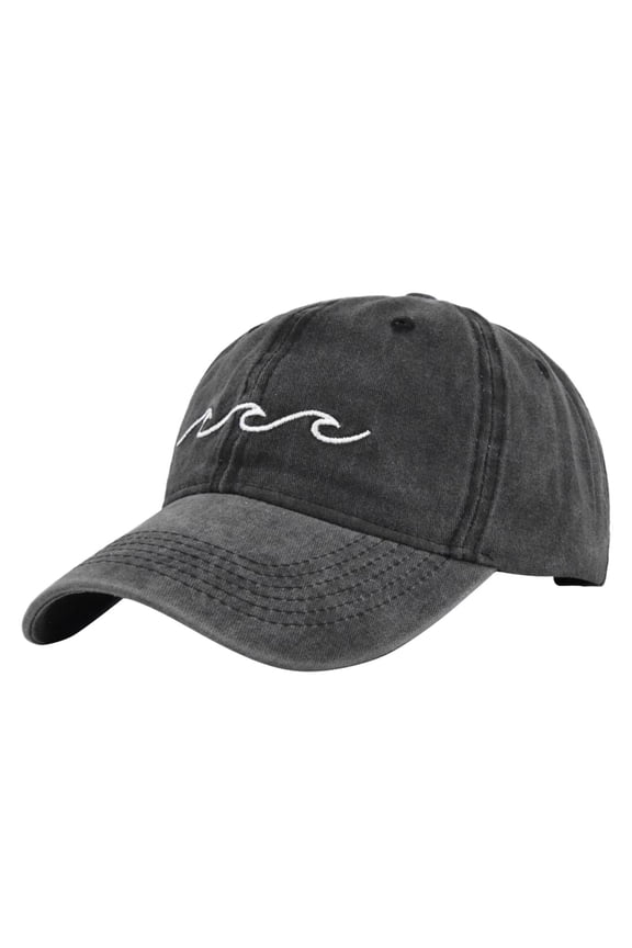 Visor Cap for Men and Women Denim Washed Solid Color Peaked Baseball Hat with Distressed Finish Unisex Classic Sun Shield Visor Black