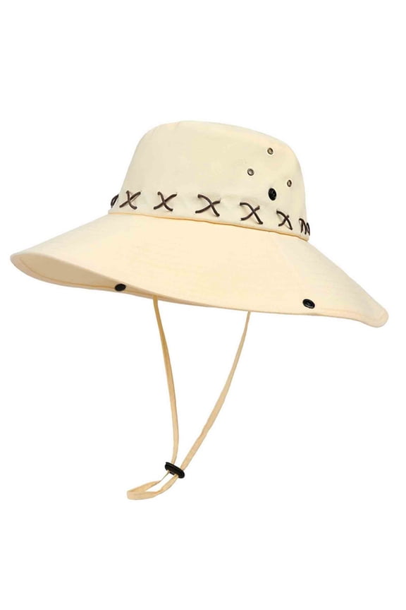 Visor Hats for Men Women Wide-Brim Sun Protection Bucket-Cap Unisex Casual Solid Color Breathable Adjustable Strap Hiking Fishing Fisherman Hat