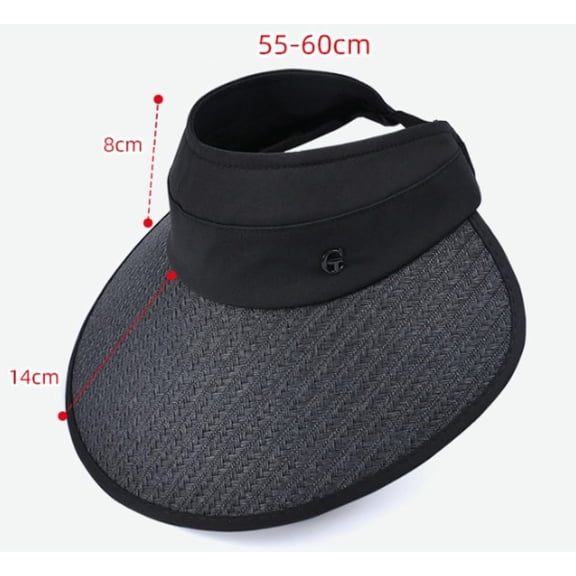 Visor Hats for Women, Head Open-top UPF 50  UV Protection Caps, Summer Ponytail Straw Beach Hat for Mountaineering, Travel and Outdoor, Gray