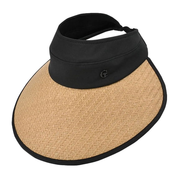 Visor Hats for Women, Head Open-top UPF 50  UV Protection Caps, Summer Ponytail Straw Beach Hat for Mountaineering, Travel and Outdoor, Khaki
